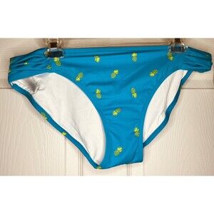 Amazon Essential XL Blue Pineapple Theme Bottom Side Tab Swim Bottoms NWT